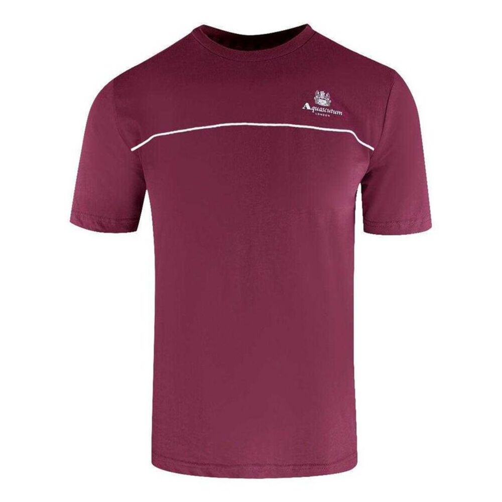 Aquascutum Mens Piping Detail T-Shirt / Red
